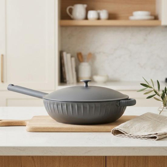 Deep Frying Pan With Aluminium Lid 28 cm